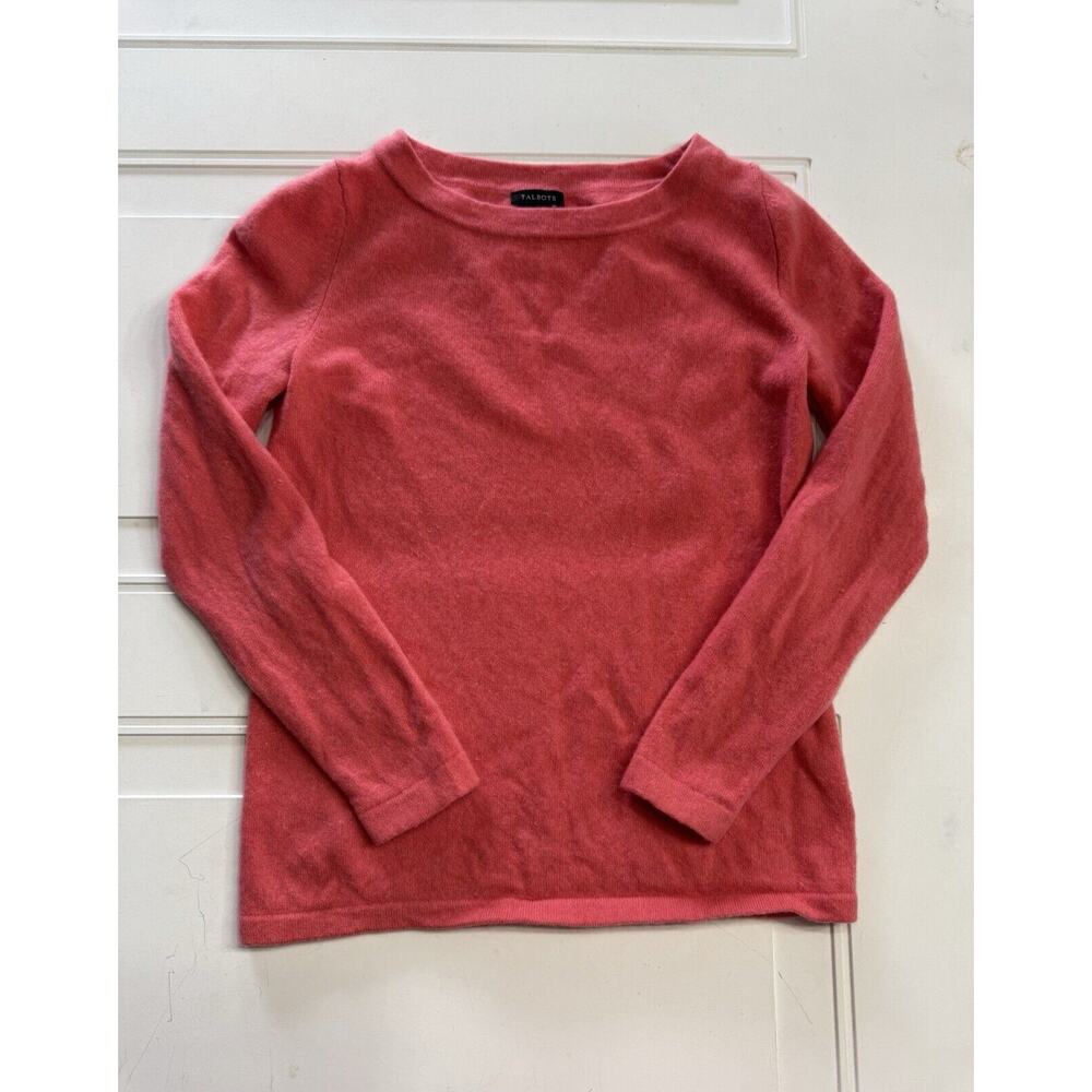Talbots Pure Cashmere Sweater Size S Pink Fuchsia Crew Neck 100% Cashmere